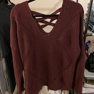 Long Knit Crossback Sweater